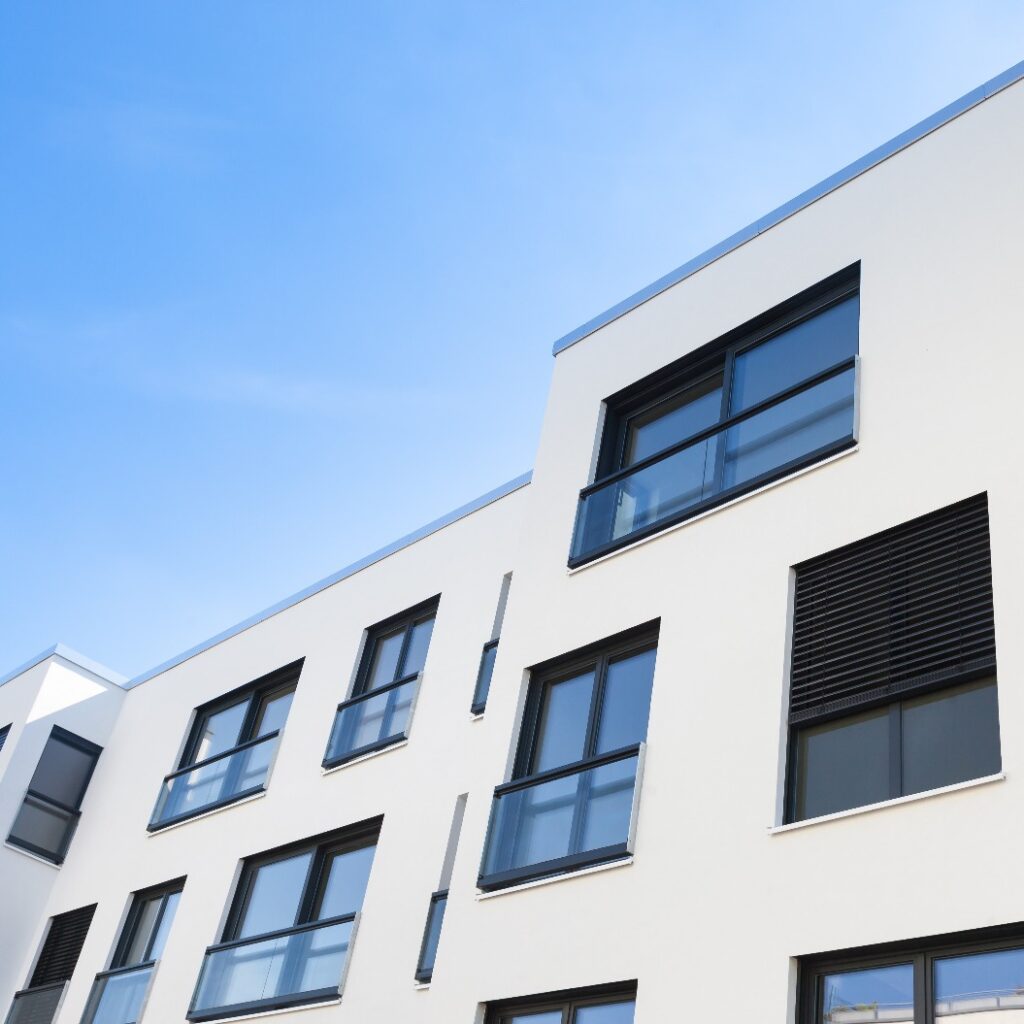 schlichter Neubau, Wohnungen